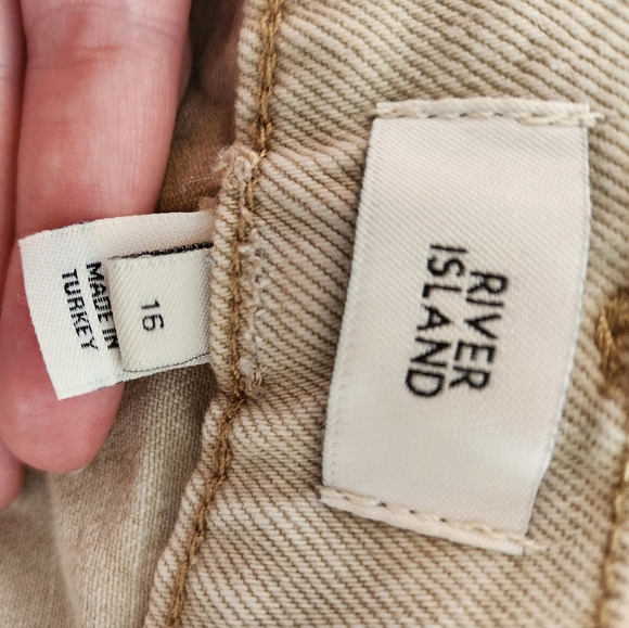 RIVER ISLAND straight leg ecru jeans - Picture 5 of 7